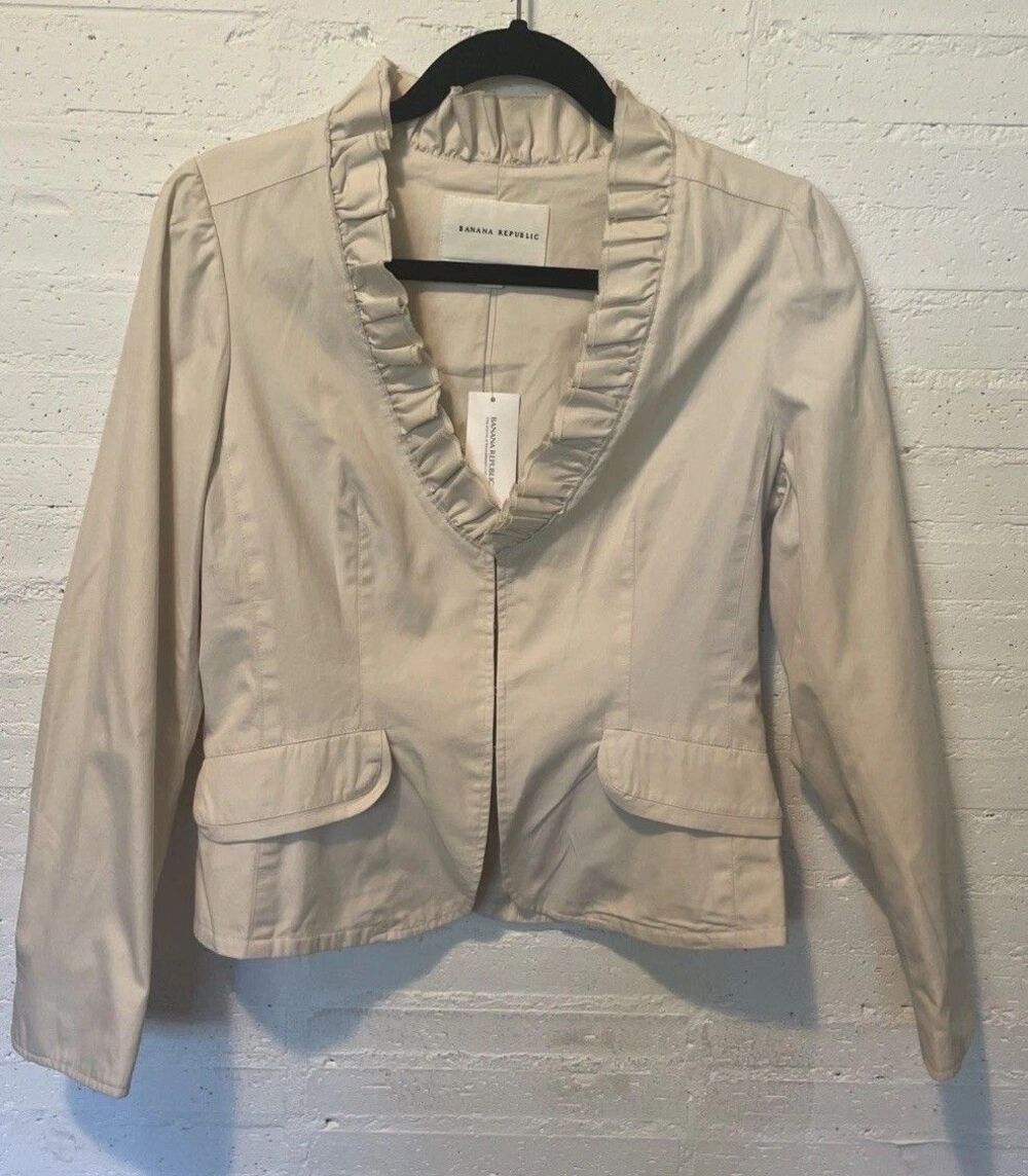 Banana Republic Ruffle Front Blazer Sm NWT Cottagecore fairycore Y2K New Preppy